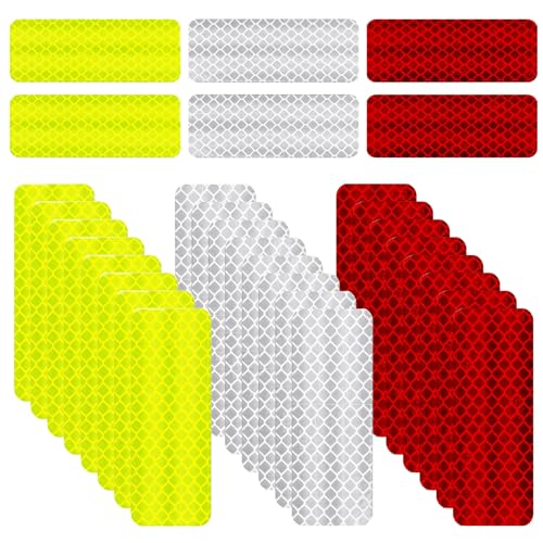 Zbssny Reflektierendes Klebeband 6 Stück - Rot Weiß Gelb Für Fahrrad & Kleidung