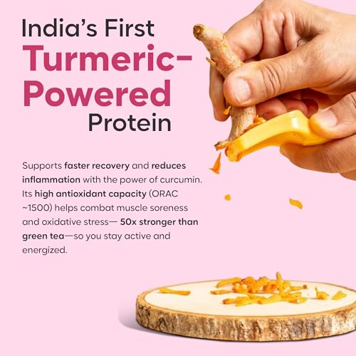 Image of Foodstrong Whey Protein Powder (Concentrate + Isolate), 100% Hormone Free Grass-Fed Whey, 26G Protein & 6.6G BCAA, Strawberry, With Turmeric & Digestive Enzymes, 1KG