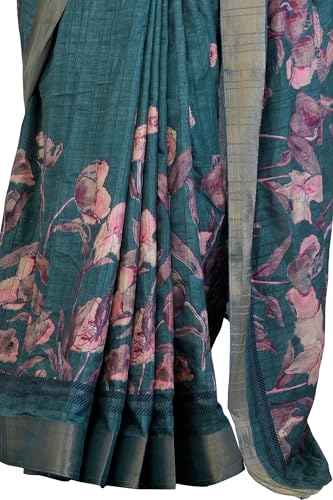 Image of MIRCHI FASHION Saree for Woman | Art Silk Floral Printed Ethnic Occasional Sari with Blouse