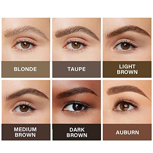 Eyebrow Stamp Stencil Kit for Women Taupe, Waterproof & Smudge-Proof Brow Set with 24 Reusable Shaping Stencils, Long-Lasting Pomade & Eyebrow Sealer – Great for Older Women