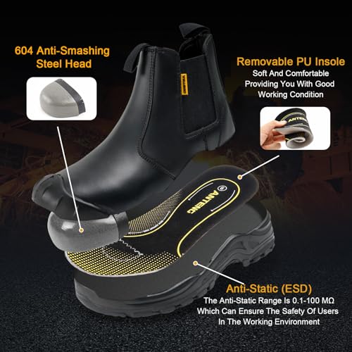 Image of Men's Work & Safety Footwear, Shatterproof Composite Toe Boots, Antipruritic Work Boots, Zapatos de Trabajo Para Hombres