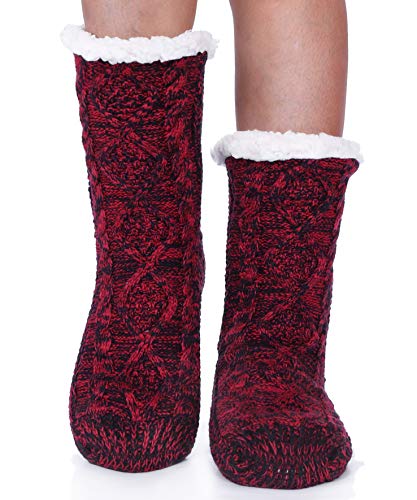 Image of EBMORE Women Slipper Fuzzy Socks Fluffy Cozy Cabin Warm Winter Soft Thick Comfy Fleece Non Slip Home Socks