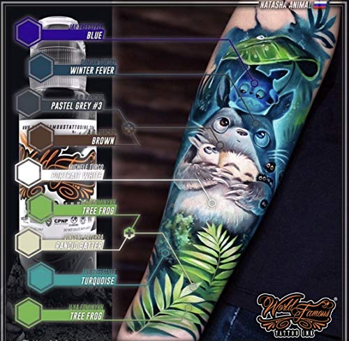 World Famous Turquoise Tattoo Ink, Vegan and Professional Ink, Made in USA, JF Turquoise Blue, 1 oz