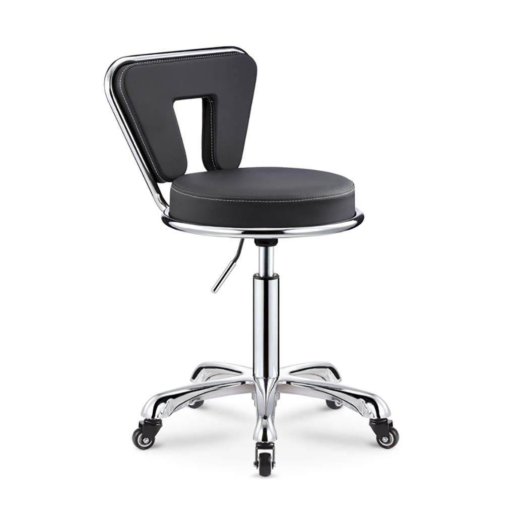 AYCDL Chair lift stool Adjustable height PU Leather Backrest Bar stool 360 degree rotation Swivel chair,B