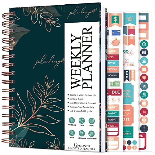 PLANBERRY Weekly Planner &ndash; Undated Life Organizer & Budget Planner &ndash; Time...