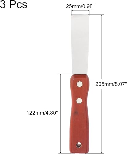 Miniatura 2 de uxcell Raspador de masilla 1" acero inoxidable masilla cuchillos mango de madera para yeso masilla masilla