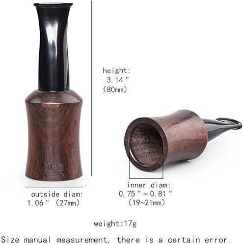 Miniatura 5 de Ebony - Boquilla de madera para cigarros portátil, tamaño 48-52