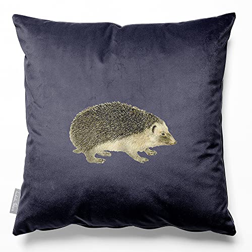 Izabela Peters Filled Cushion With Cover - Eco-Friendly Velvet, 50 cm, Hedgehog - Graphite, for Chair, Sofa, Seat - Large