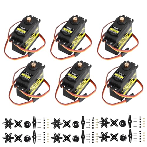 diymore 6PCS Metal Gear Torque 13KG Servo Digital Servo Motor de torsión de Alta Velocidad para RC Helicóptero Avión Coche Barco Robot Controles.