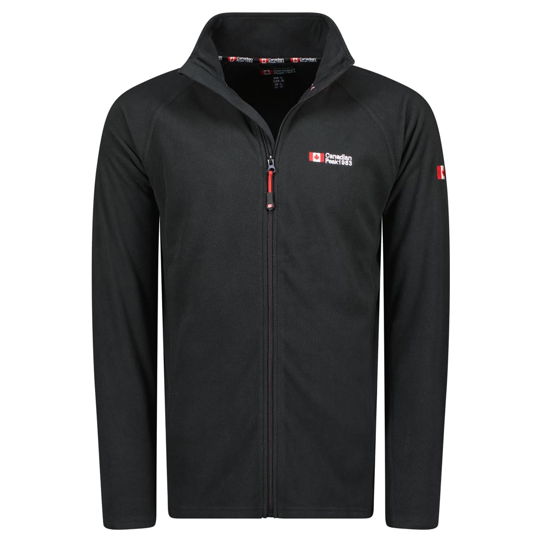 Canadian Peak Tugeak FZ Men - Polaire Epaisse Homme Chaude Fermeture Zip - Veste Sweats Hiver Chaud Hommes Doux - Sweat Doublure Longues Manches - Automne Hiver (Noir L)