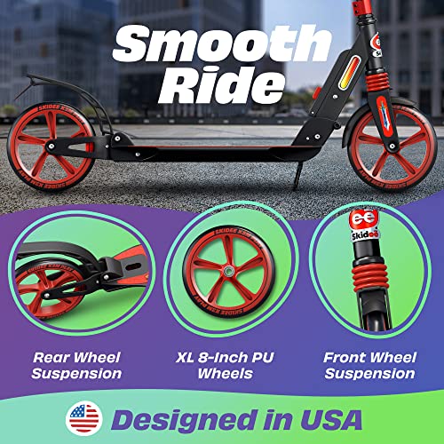 Scooter for Kids Ages 6-12 - Scooters for Teens 12 Years and Up - Adult Scooter with Anti-Shock Suspension - Scooter for Kids 8 Years and Up with 4 Adjustment Levels Handlebar Up to 41 Inches High - Thumbnail 2