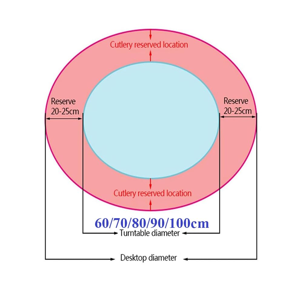 Plateau tournant en verre pour tables de cuisine et de salle à manger, grand plateau de service rond rotatif avec base antidérapante, idéal pour l'affichage et accès facile aux plats