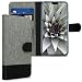 Produktbild kwmobile Hülle kompatibel mit Huawei Honor 8X - Kunstleder Wallet Case mit Kartenfächern Stand in Grau Schwarz