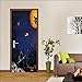 GSKBDQ 3D Türaufkleber Halloween Kürbiskopf Hexe Türtapete Selbstklebend Türposter 90X200Cm Fototapete Türfolie wasserdichte Abnehmbare PVC Türtapete Innentür Schlafzimmer Küche Bad Home Deko