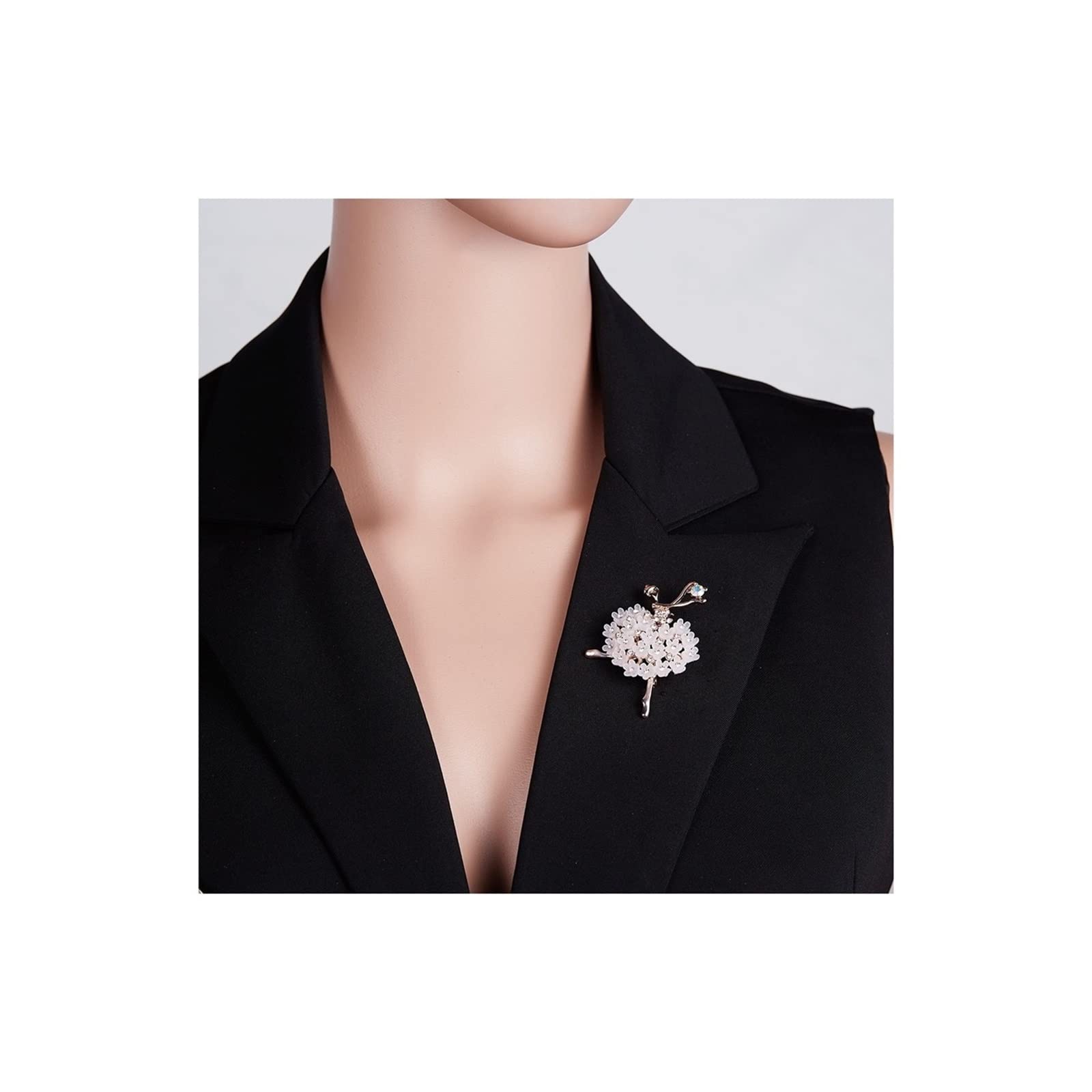 CFWSHJ Broche para Mujer, broches de Bailarina de Ballet de Cristal, alfileres de joyería para Dama, Broche Elegante para Mujer, broches Decorativos de Moda, 2 A
