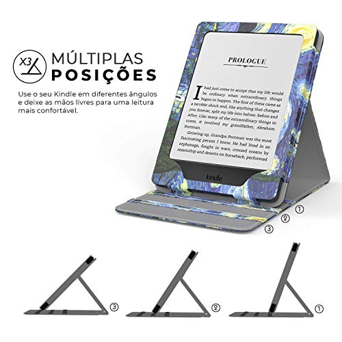 WB Capa Kindle Paperwhite 11ª Geração 2021 - Silicone Flexível e Sensor Magnético - Vertical Van Gog