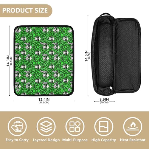 Bolso de viaje para herramientas de cabello Hot Hair Tools con alfombra resistente al calor extraíble, porta rizadores y planchas de pelo, verde miniatura 4