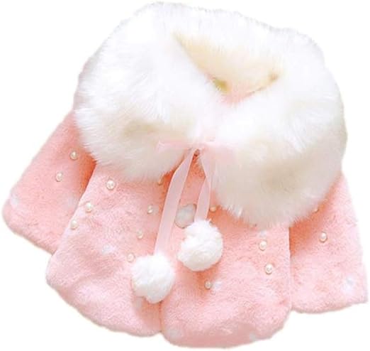 Amazon Co Jp フッカツ ベビー服 冬アウター ポンチョ マント 赤ちゃん 秋冬 コート 女の子 ジャケット 可愛い ぬいぐるみ ファー 厚い 暖かい 七五三 結婚式 出産祝い 新年 人気 子供服 服 ファッション小物