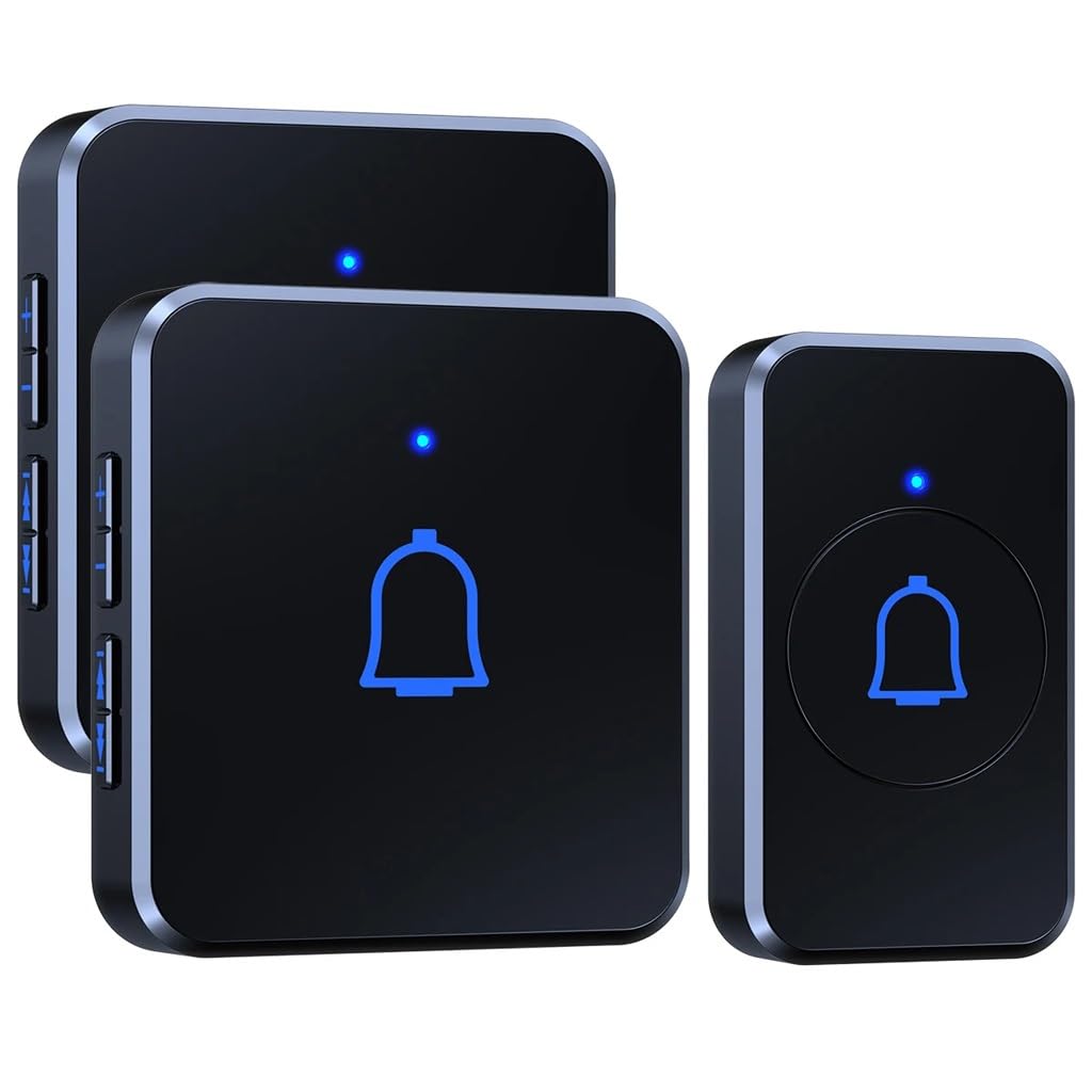 Mobygkfy Argento Waterproof Doorbell 56 Tones 7 Volume Levels With 2 Receivers Outdoor Smart Home Door Bell Kit Led Flash