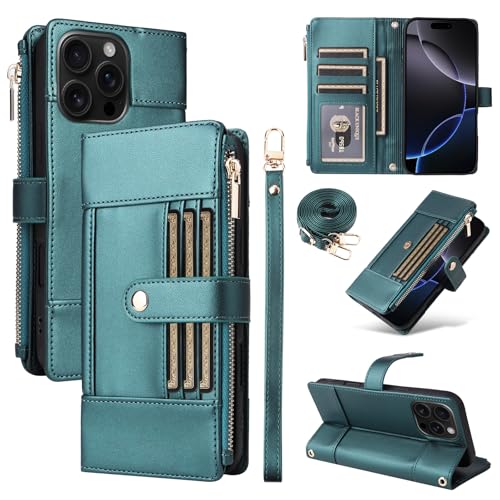 Étui en cuir iPhone 14 Plus bleu clapet magnétique finition premium