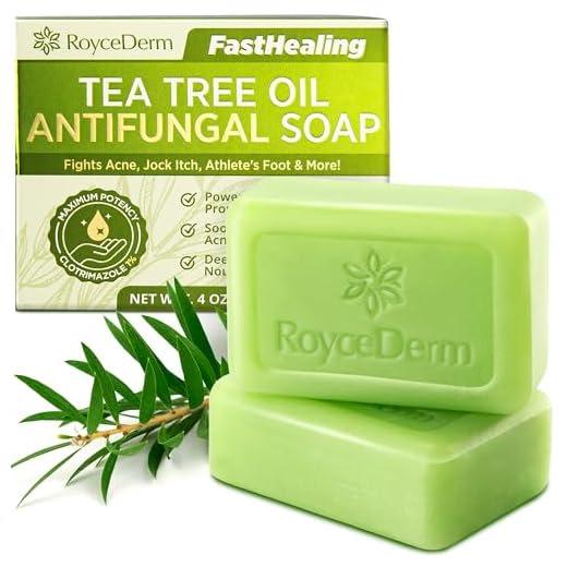 Roycederm Antifungal Antibacterial Tea Tree Soap: Antifungal Antibacterial Treatment for Face & Body Acne, Athlete's Foot, Tinea, Folliculitis Ringworm Jock Itch