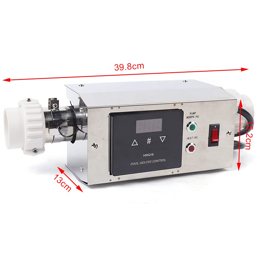 Riscaldatore per piscina 3 kW termostato scambiatore di calore per piscine spa, vasche da bagno, riscaldatore elettrico per piscine, pompa di calore per vasca da bagno
