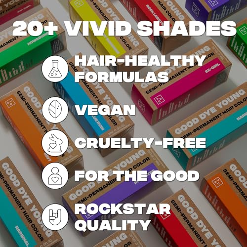 Good Dye Young Semi-Permanent Hair Color, Vegan and Cruelty-Free Purple Hair Dye, Last up to 24 Washes, Non-Damaging Conditioning Hair Color (5FL OZ, Make It Happen) - Thumbnail 6