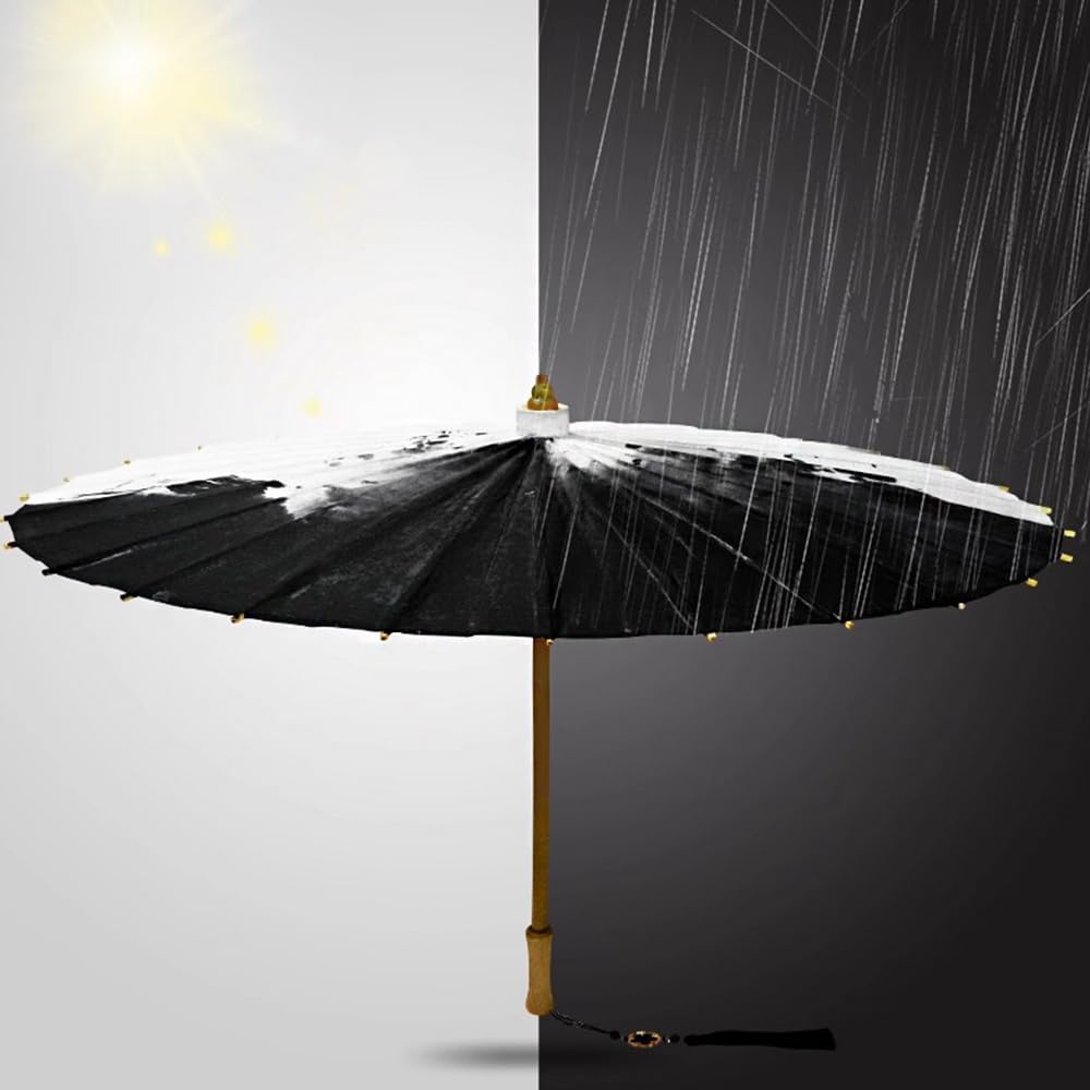 Taoistischer Ölpapierschirm, Praktischer Sonnenschutz Yin-Yang Und Fünf-Elemente-Regenschirm, Handgefertigte Film- Und Fernsehprops,F,120CM