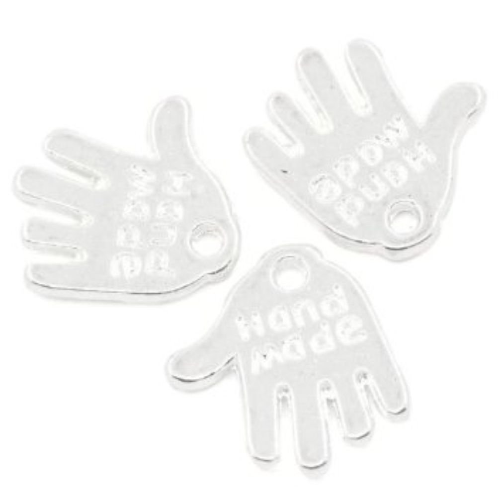 Charm Buddy100 x Pieces Bright Silver Plated Hand Made Message Pendants 13mm x 11mm for Jewellery Making Findings Craft