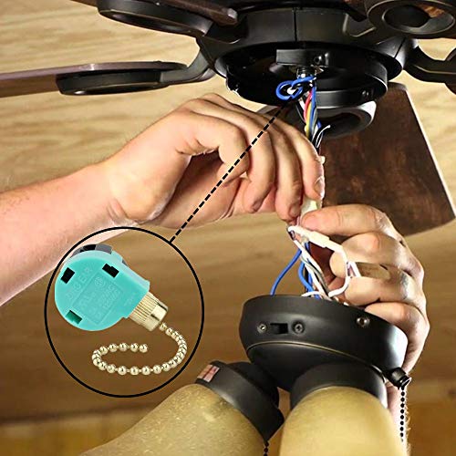 Image of Ceiling Fan 3 Speed Pull Chain Switch Control Replacement, 2PCS Brass