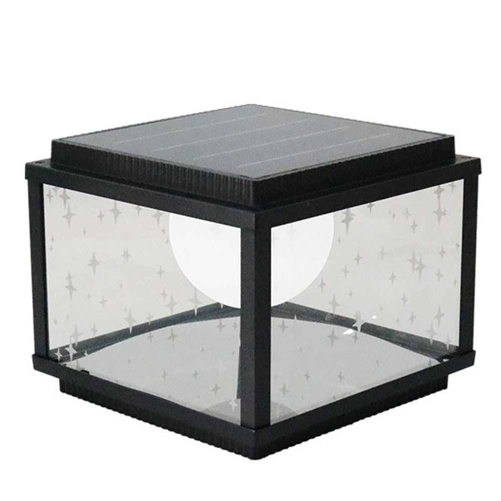 KXEcoLife Waterproof Solar Lights Patio Cap Light Led Yard Fence Column Lamp Outdoor Street with Pier Mount Base, for Porch Garden, a