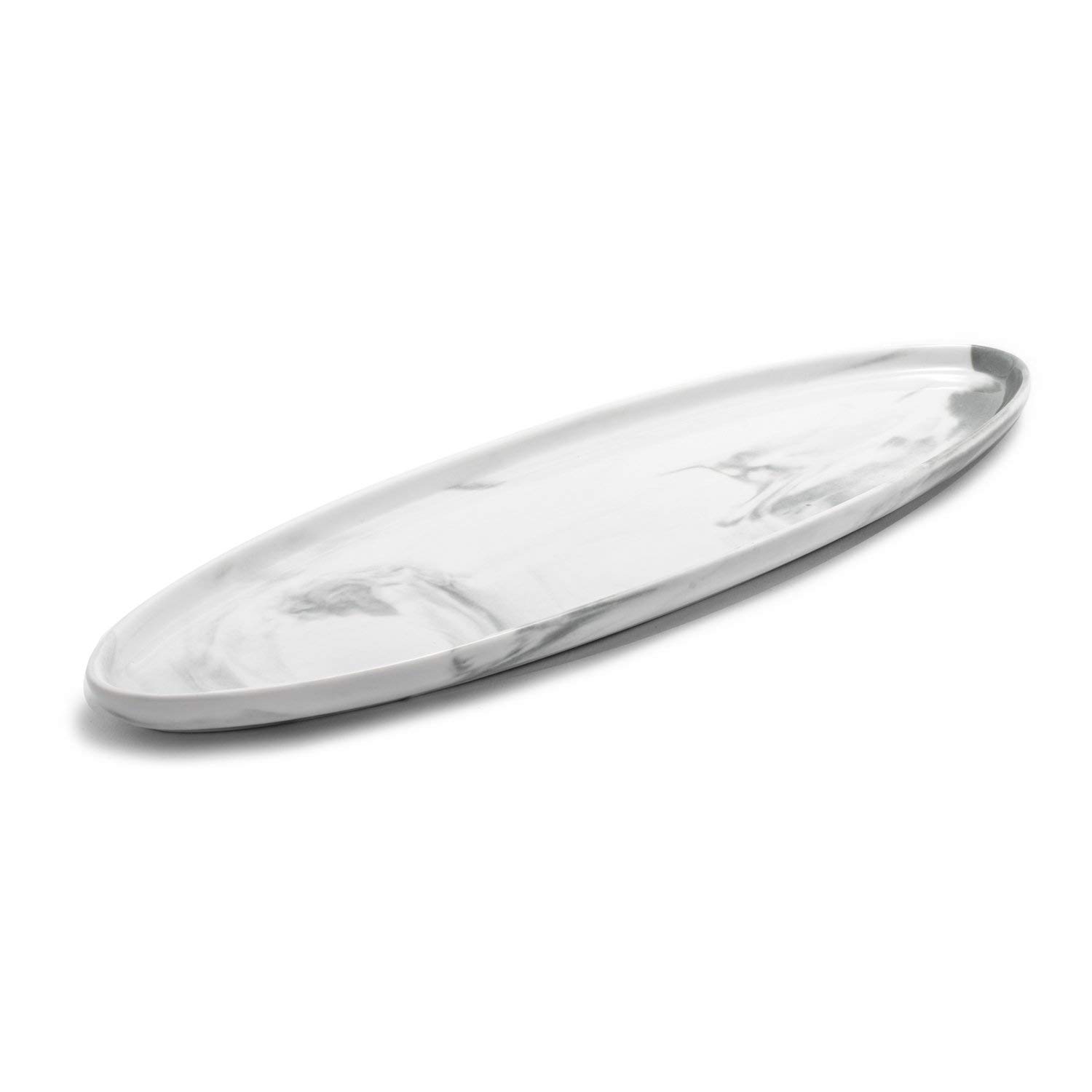Yedi YCC769, 16'' Porcelain Narrow Oval Dish, Ceramic Fish Plate, Bone China Appetizer Platter, Boat Bowl