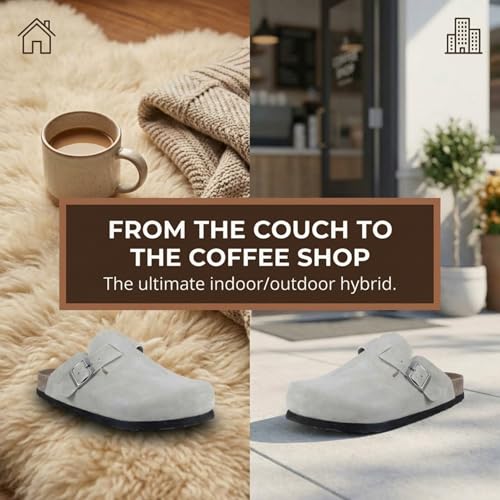 Image of EMMA NEW YORK Womens Clogs Mules Slip-On for Women with Arch Support Cork Footbed Potato Shoes