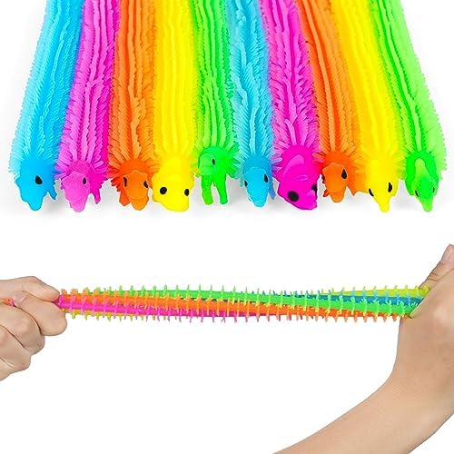 Ainiv 10Pz Dinosaurio Juguetes, Cuerdas Elásticas Aliviar el Estrés | Vistoso Stretchy String Fidget Toy, Juguetes Sensoriales para Halloween y Navidad para Niños con Tdah, Toc O Autismo
