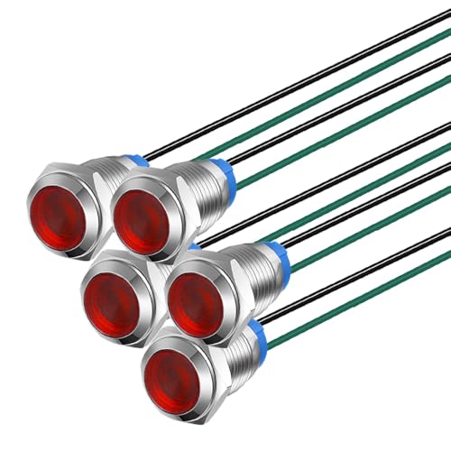 KILIGEN 5�� 10mm 3V-8VDC LED �h���C���W�P�[�^���C�g �p�C���b�g���C�g�V�O�i�� �C���W�P�[�^�i�ԁj