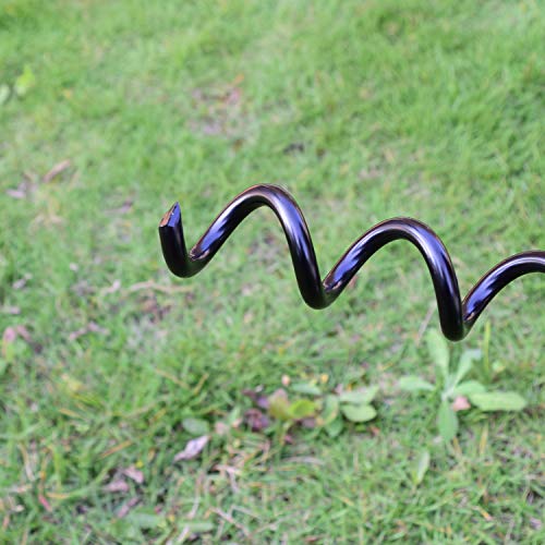 OK5STAR 6 Pack Trampoline Stakes 16in Black Spiral Trampoline Anchors Heavy Duty Trampoline Anchor Kit Trampolines Swing Sets Accessories