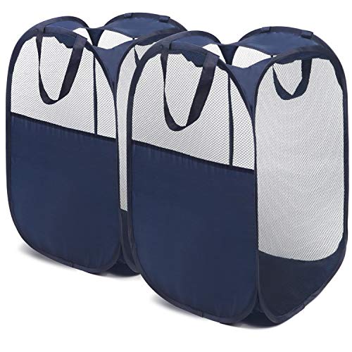 Mesh Laundry Hamper - Pop Up Dorm Laundry Hamper Basket with Collapsible Design