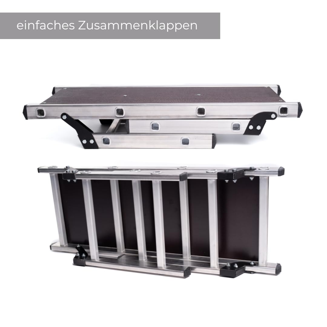 Plataforma de trabajo de aluminio, hasta 150 kg, banco de trabajo plegable, de aluminio