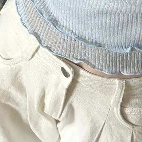 Oplxuo Wide Leg Jeans for Women High Waisted Jeans Baggy Loose Pleated Stretch Denim Pants Long Trousers with Pockets4