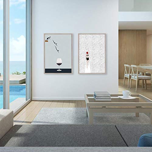 Póster de natación en lienzo de 50x70 cm moderno y sin marco para salón