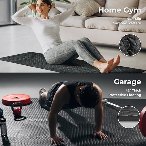 Sunny Health & Fitness 1/2" Thick Puzzle Floor Mats for Home & Gym Use - image 2