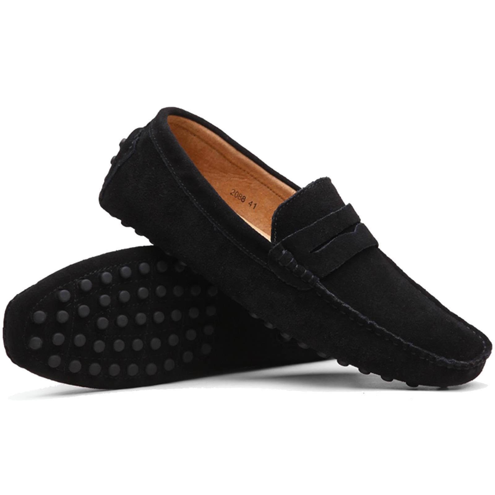 PPXID Men's Dress Loafers Slip On Casual Shoes Lightweight Soft Penny Loafers Suede Driving Boat Shoes Moccasins