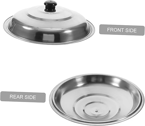 Miniatura 3 de Hemoton Tapa de olla de acero inoxidable grueso para sartén mantiene la comida fresca y mantiene la temperatura, accesorio de cocina para cocinar