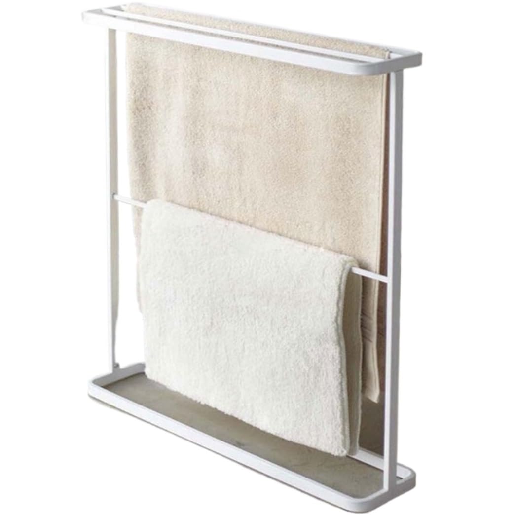 Piantana Portasciugamani Portasciugamani da Terra Portasciugamani Da Terra Portasciugamani In Metallo Per Bagno Portasciugamani Autoportante (Color : White)