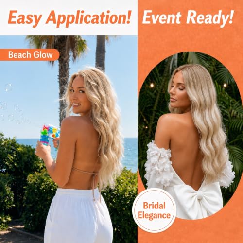Image of Sunny Hair Clip in Hair Extensions Real Human Hair Blonde Balayage 22 Inch | Real Hair Extensions Clip in Human Hair Ash Blonde, Heat Styling Friendly, Natural Blend for Graduation Hairstyles 120g
