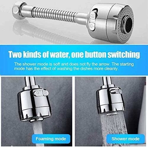 Image of Kitchen Faucet Extender, Chrome Plated, 3-Mode Spray Head, Flexible Extension (360 Degree Water Faucet)