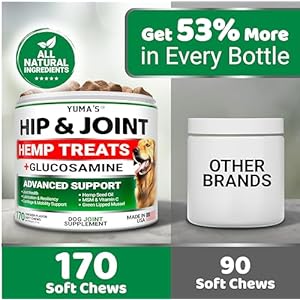   YUMAS-Hemp-Hip-and-Joint-Supplement-for-Dogs-Glucosamine-for-Dogs-170-Dog-Joint-Pain-Relief-Chews-Chondroitin-MSM-Hemp-Oil-Advanced-Dog-Joint-Supplement-Health-Mobility-Support-Treats
