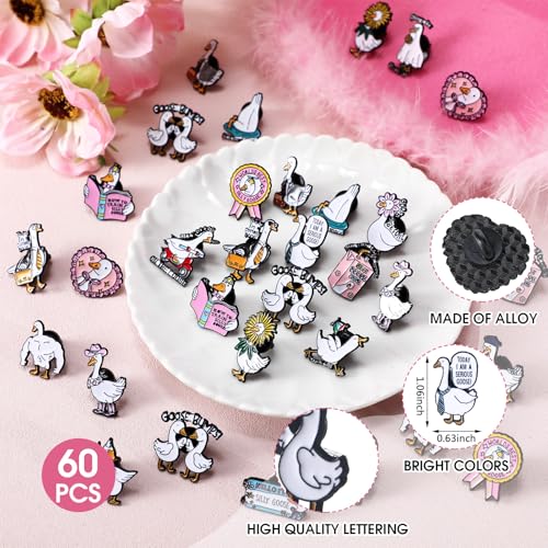 Image of Landical 60 Pcs Western Lapel Enamel Pins Bulk Silly Goose Derby Horse Camping Coastal Cowgirl Cowboy Hat Pins for Clothing Bag Truck Hat Decor Jewelry Party Favors Gift