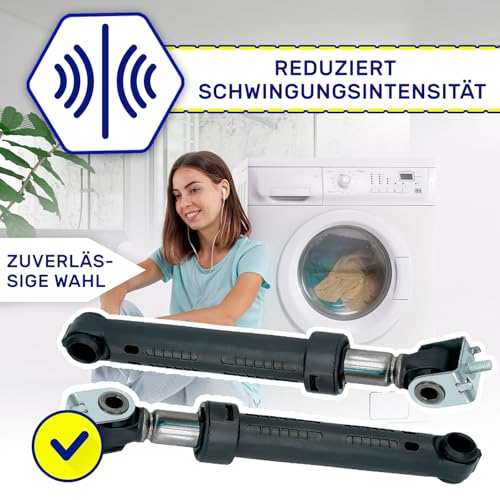 2 Stück Stoßdämpfer Waschmaschine 100N Ø13mm Länge 298mm–200mm mit dem Originalcode 482000023502 C00140670 C00140744 für Whirlpool für Indesit für Ariston-MADE IN EU - Garantie 10 Jahre - MONTERAL