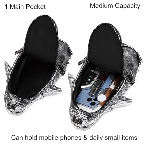 3D Dragon Head Women Unique Novelty Crossbody Shoulder Bag Handbag Men PVC Weird Gothic Halloween Purse3